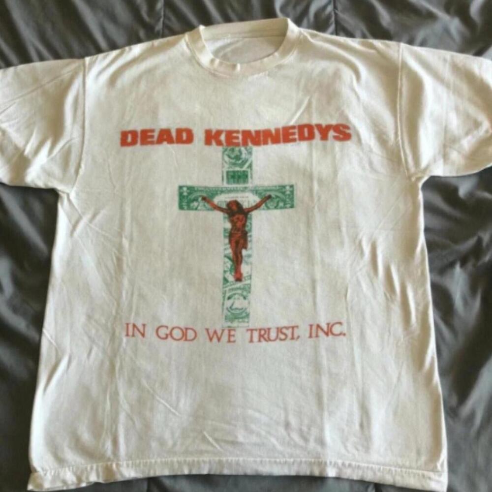 Gildan Men White T-Shirt, Dead Kennedys In God We Trust Inc. White T-Shirt